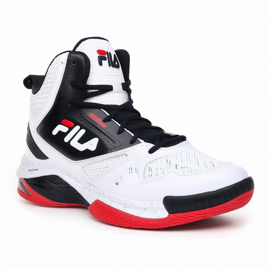Fila Men's M Squad Music Basketball Shoe,White/Black/Red,11 M