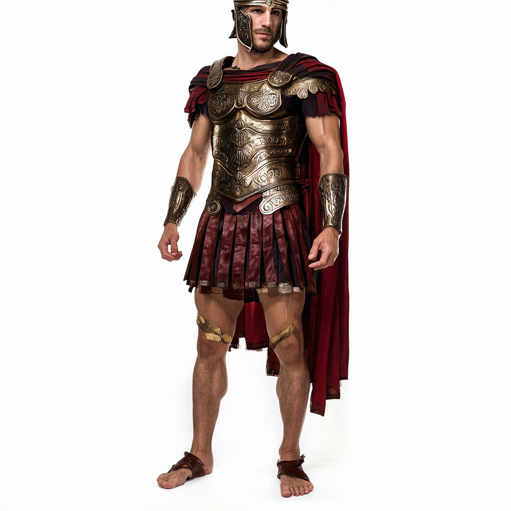 Adult Men's 300 Rise of an Empire Spartan Gladiator Warrior Costume XL 46 Red/Gold