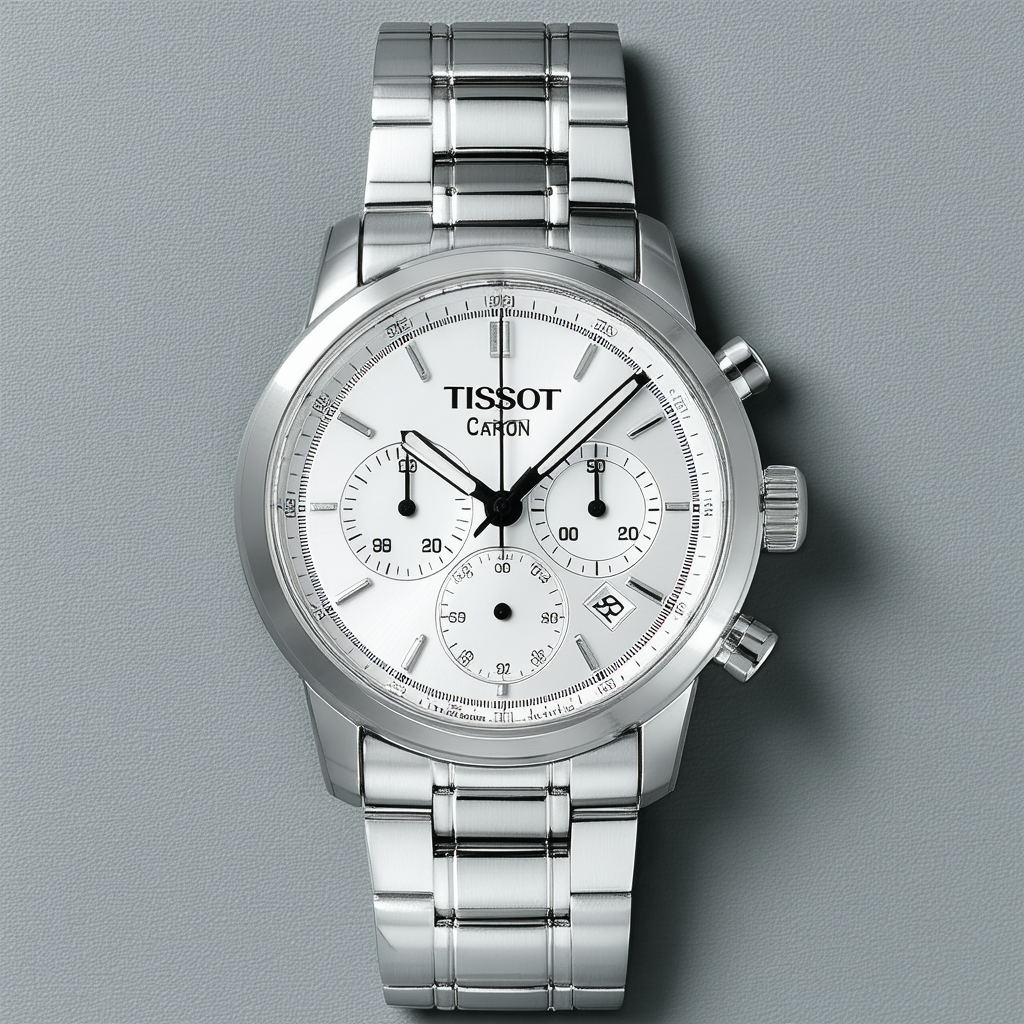 Tissot Carson Silver Dial Stainless Steel Chronograph Men's T0854271101100