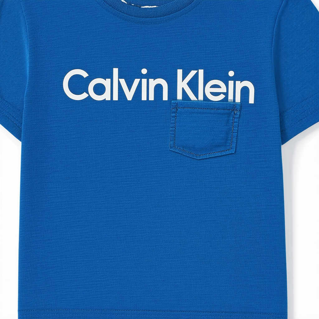 Calvin Klein Boys' Short Sleeve Pocket Logo Crew Neck T-Shirt, Soft, Comfortable, Relaxed Fit