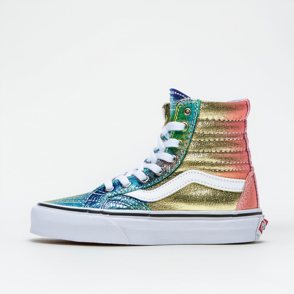 Vans Unisex Youth Sk8-Hi Zip (Mermaid) Rainbow/Gold VN0A3276OOI Kids Shoe