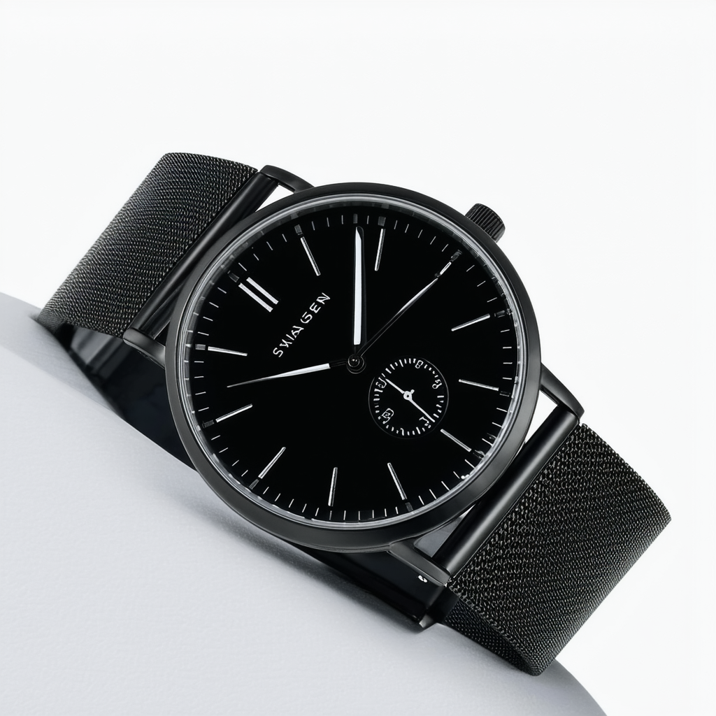Skagen Ancher Black Dial Black PVD Mesh Men's Watch SKW6296