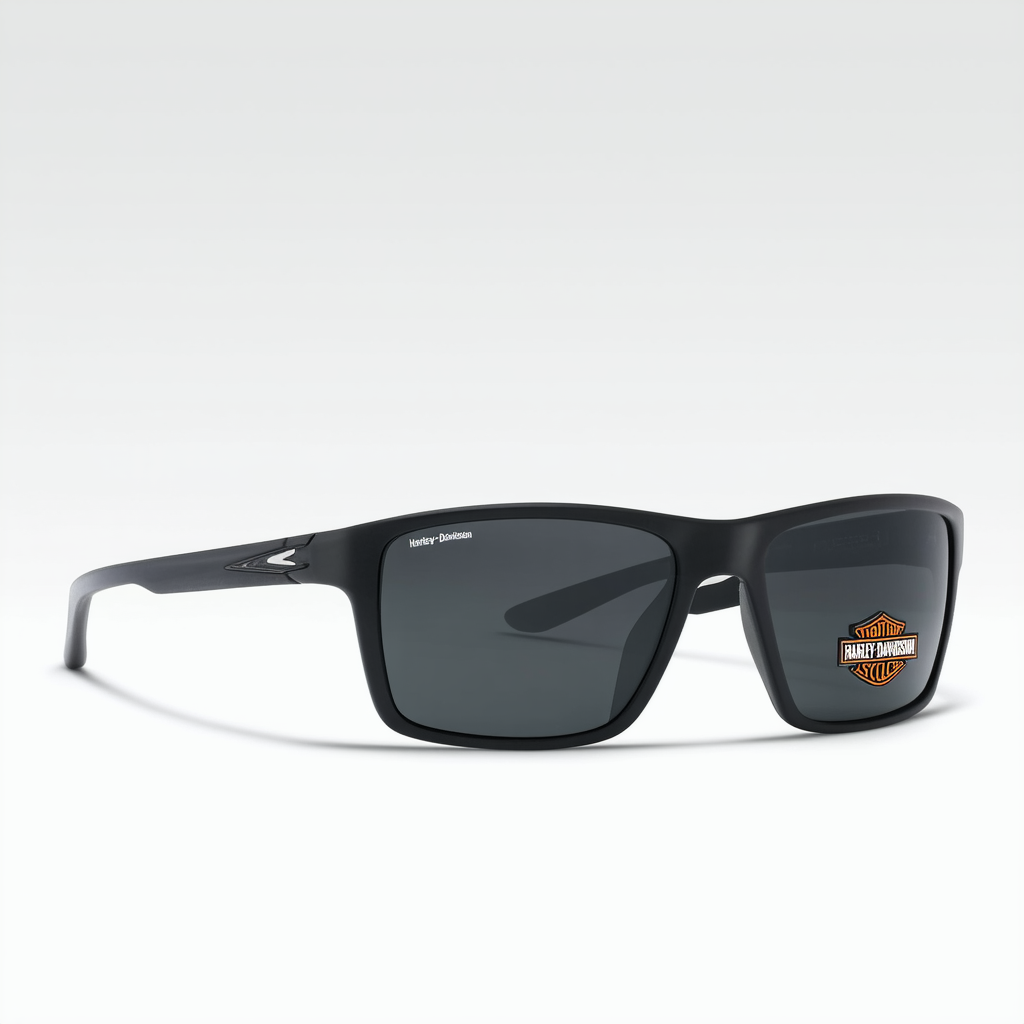 Harley-Davidson Men's Square B&S Sunglasses, Matte Black Frame & Smoke Gray Lens