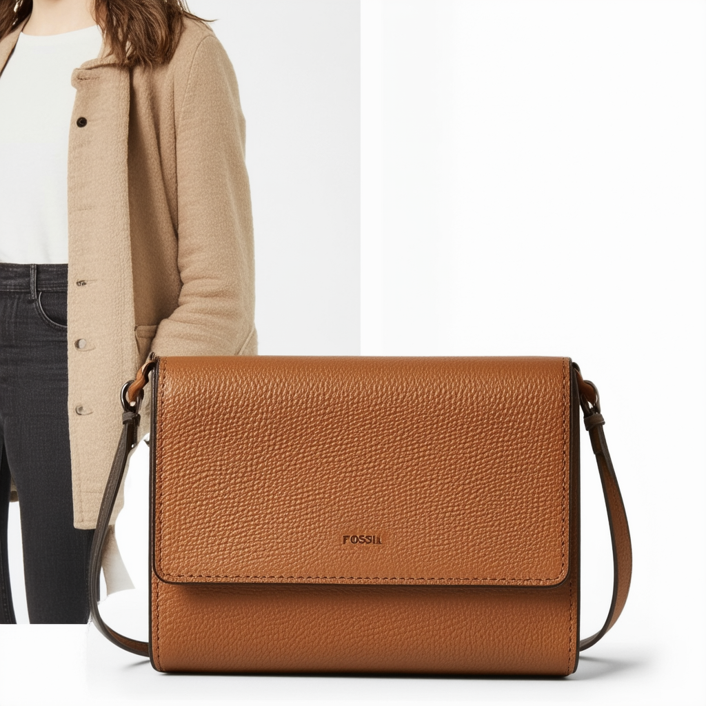 Fossil Women's Tara Leather Crossbody Purse Handbag