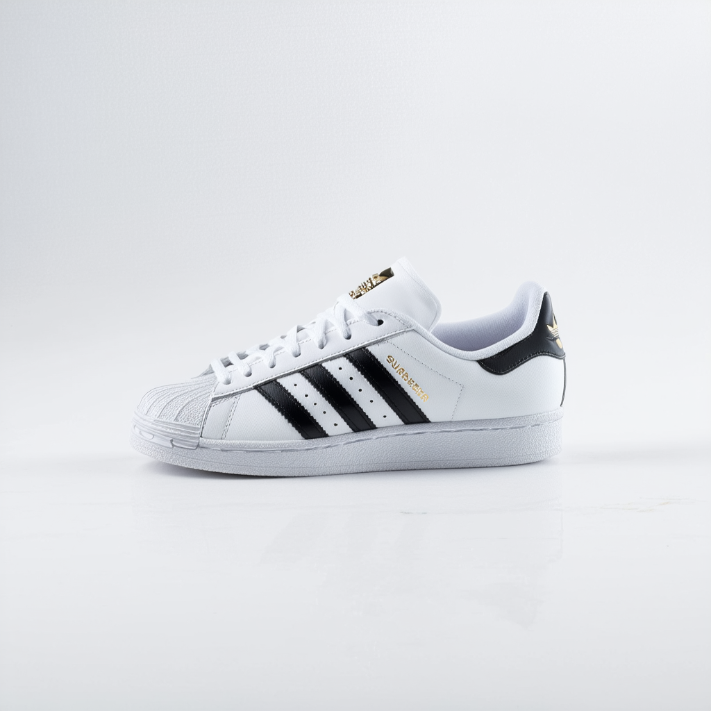 adidas Originals Women's Superstar Sneaker, White/Black/Gold Metallic,7.5 M US