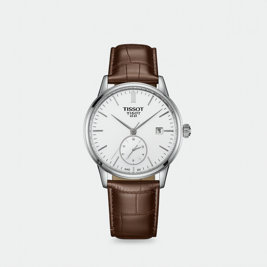Tissot unisex-adult Visodate Stainless Steel Dress Watch Brown T1184103627700