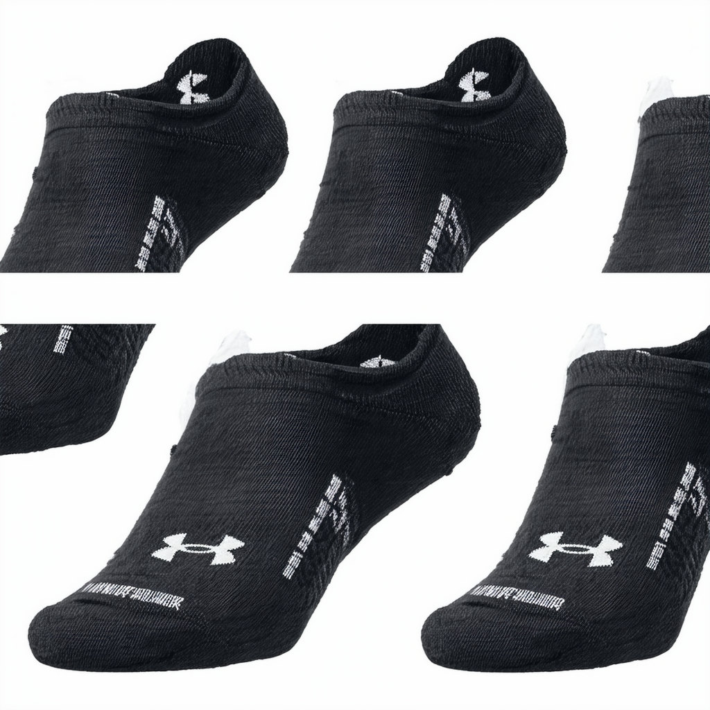 Under Armour Women's Essential Charged Cotton No Show Liner Socks (6 Pack), Black, Medium