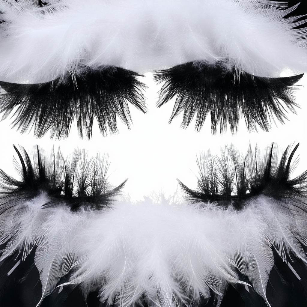 Forum Novelties Black Lashes with White Feathers, Great Accessory
