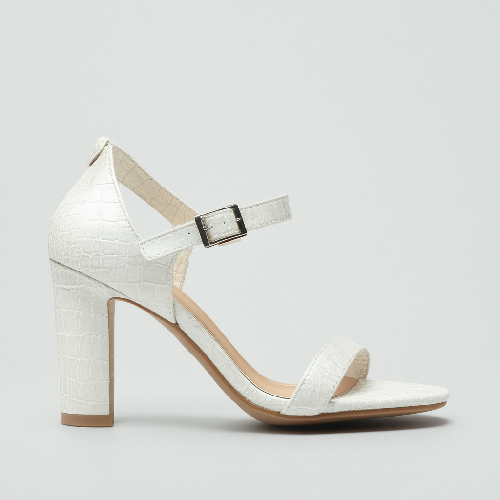 Steve Madden womens Irenee Heeled Sandal, White Crocodile, 5.5 US