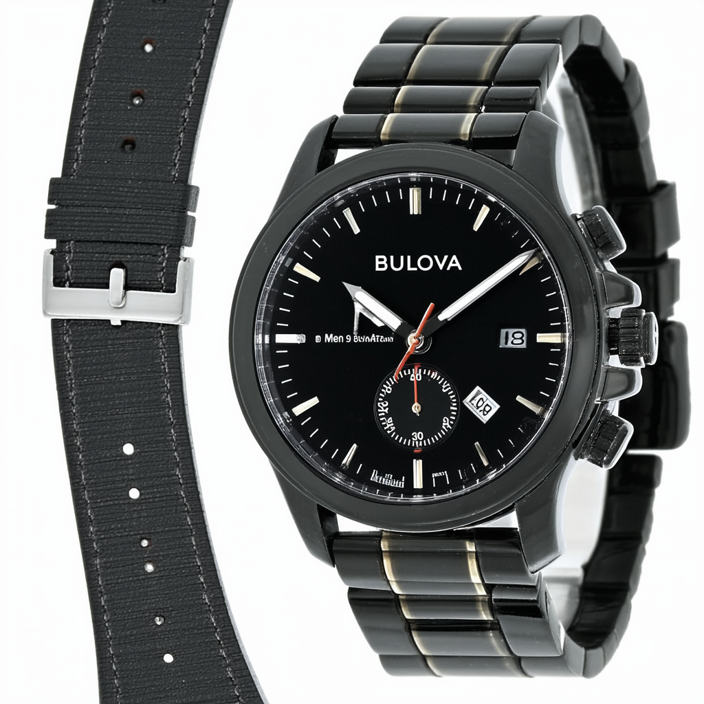 Bulova Men's 98B293 Grammy Watch Analog Display Analog Quartz Black Watch