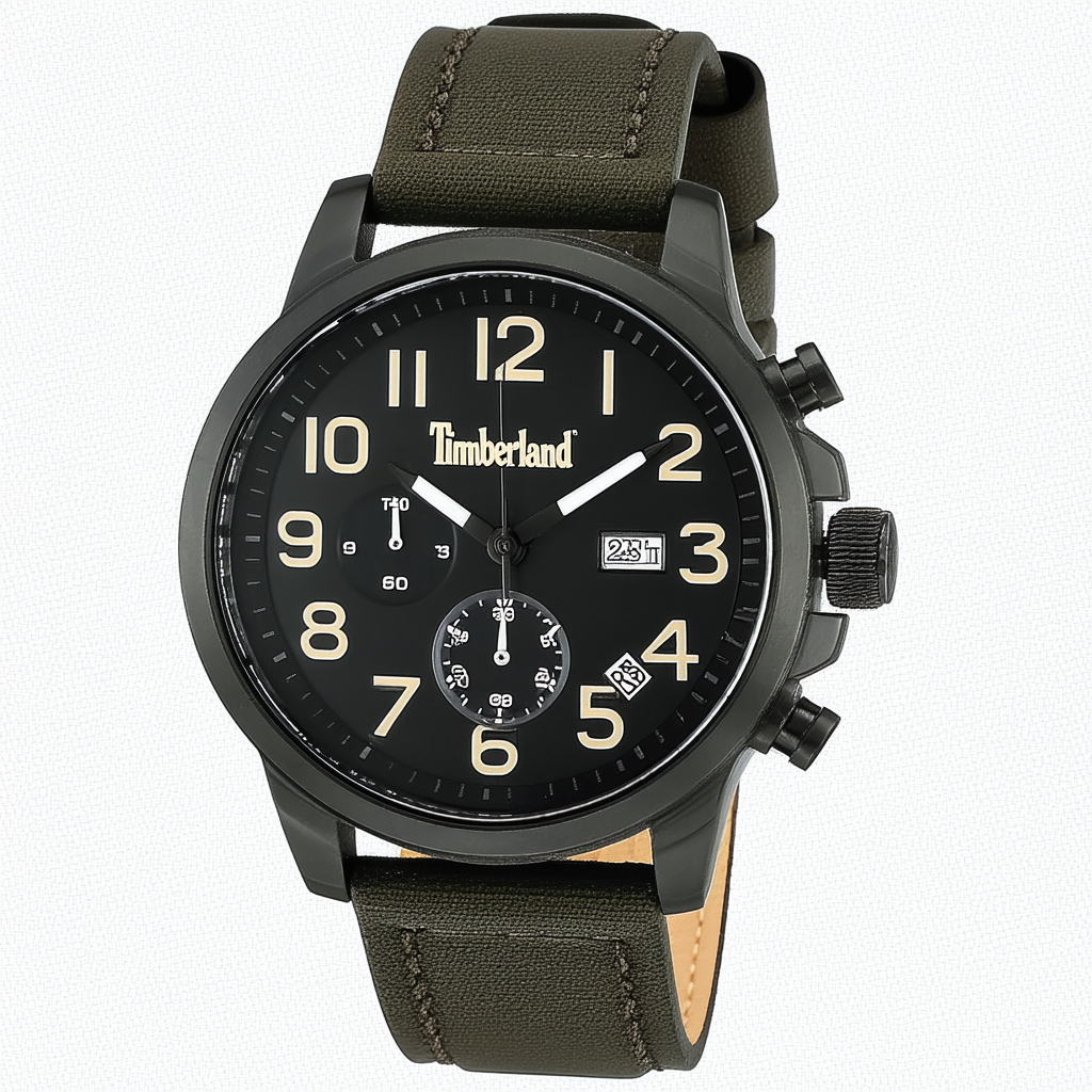 Timberland Men's 13317JSB_21 Belknap 3 Hands Date Rotating Top Ring Watch