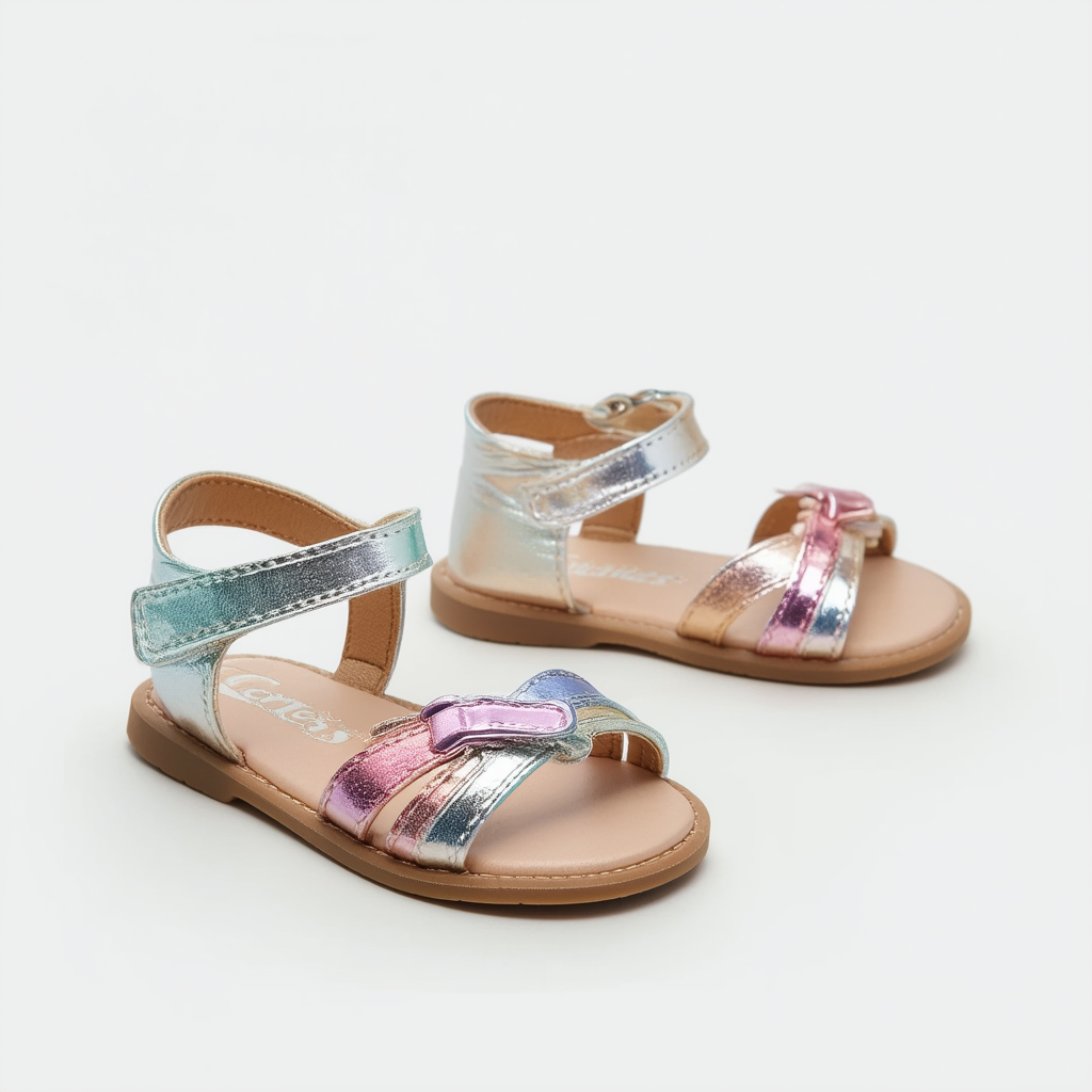 carter's Girl's Edina Metallic Strappy Sandal, Multi, 10 M US Toddler