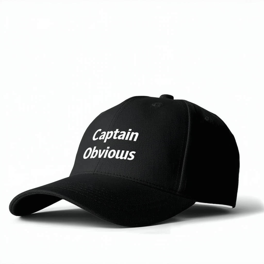 CafePress Captain Obvious Black Cap Baseball Hat, Novelty Black Cap