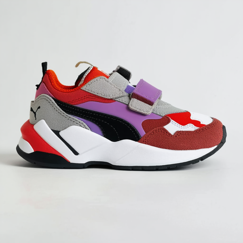 PUMA Future Rider Splash Sneaker, Burnt Red-Gray Violet Black, 1 US Unisex Little Kid