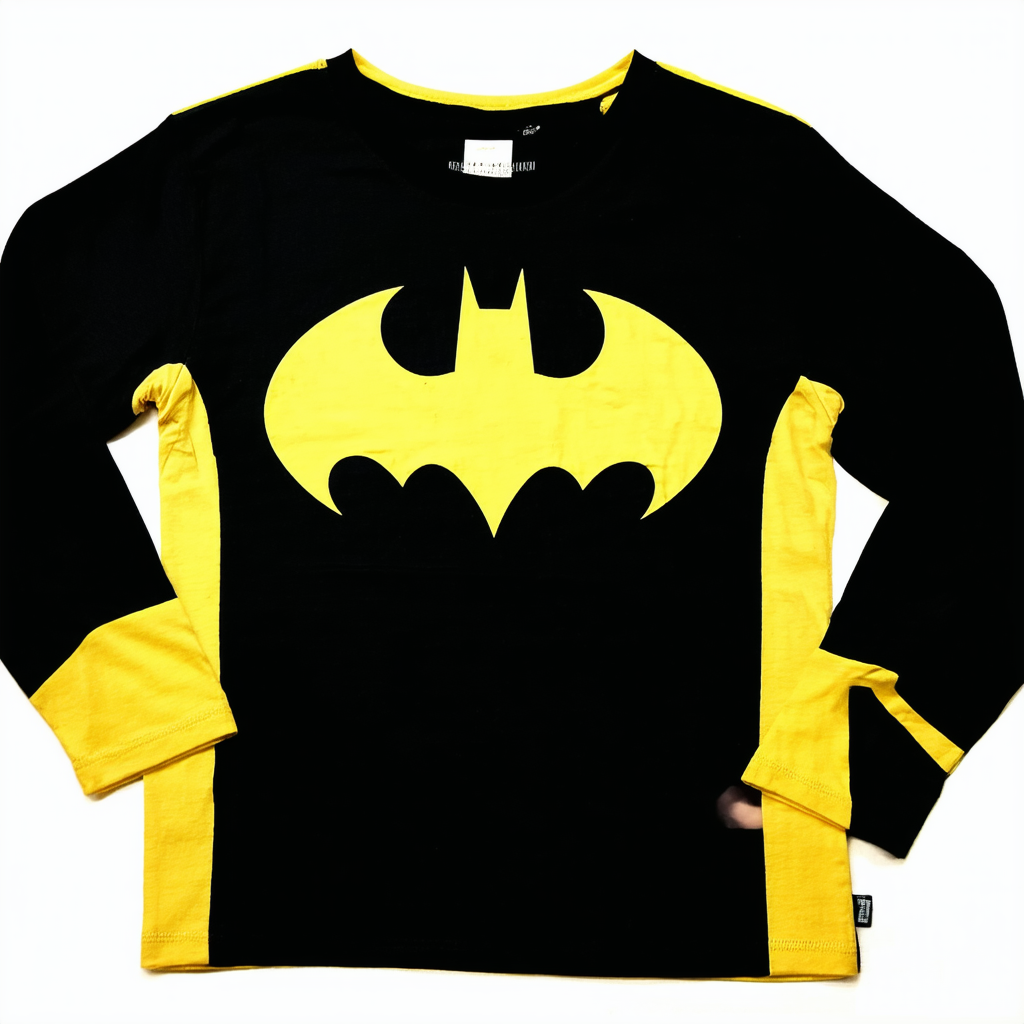 Black and Yellow Long Sleeve Batman T-Shirt