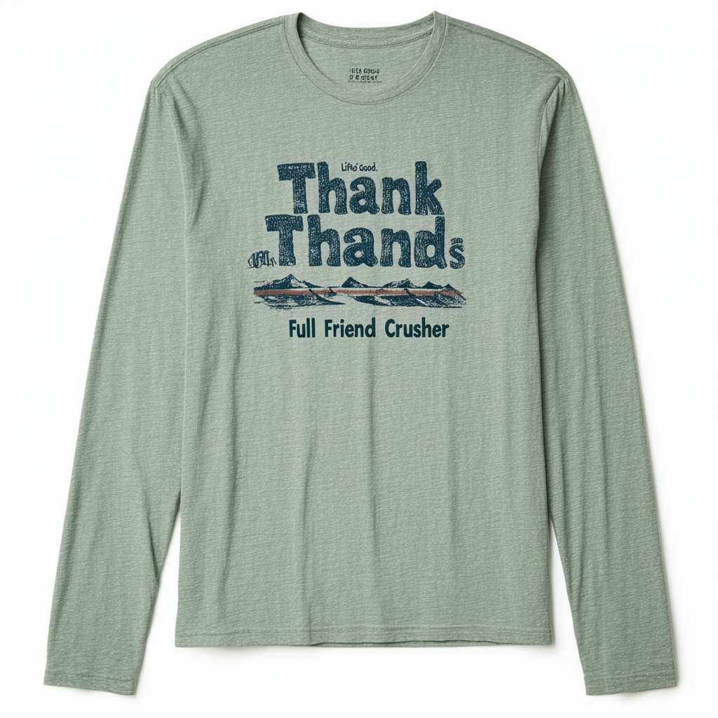 Life is Good Men's Thank Full Friend Crusher Long Sleeve Tee