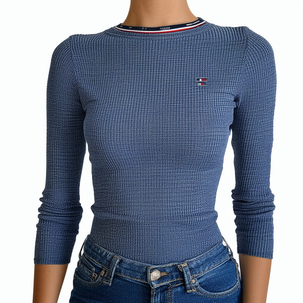 Tommy Hilfiger Women's 3/4 Sleeve Ribbed Shirt