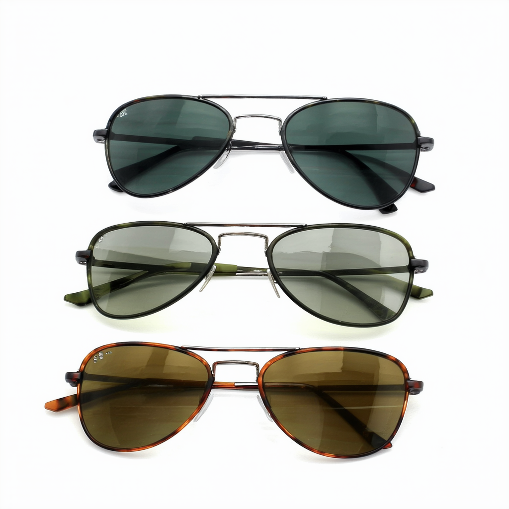 Retro Movie Classic 80s Horn Rimmed Aviator Half Frame Sunglasses (3-Pack Mix (1 of each))