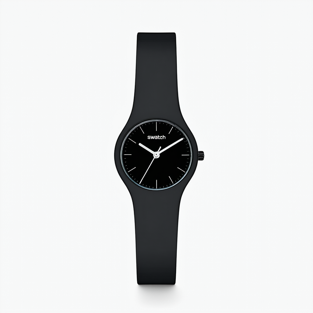 Swatch Women's Skin SFZ116B Black Plastic Quartz Watch with Black Dial