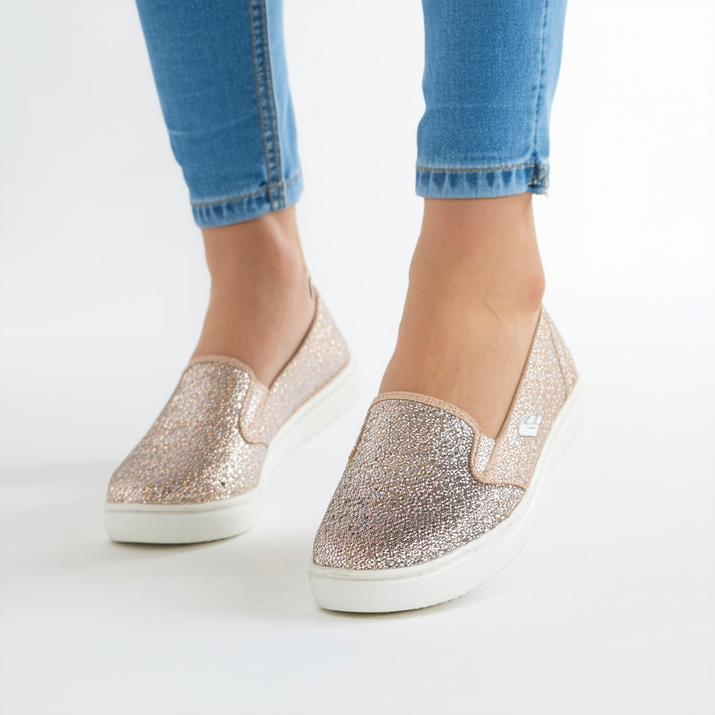 BOBS from Skechers Women's Metallic Slip-On Loafer