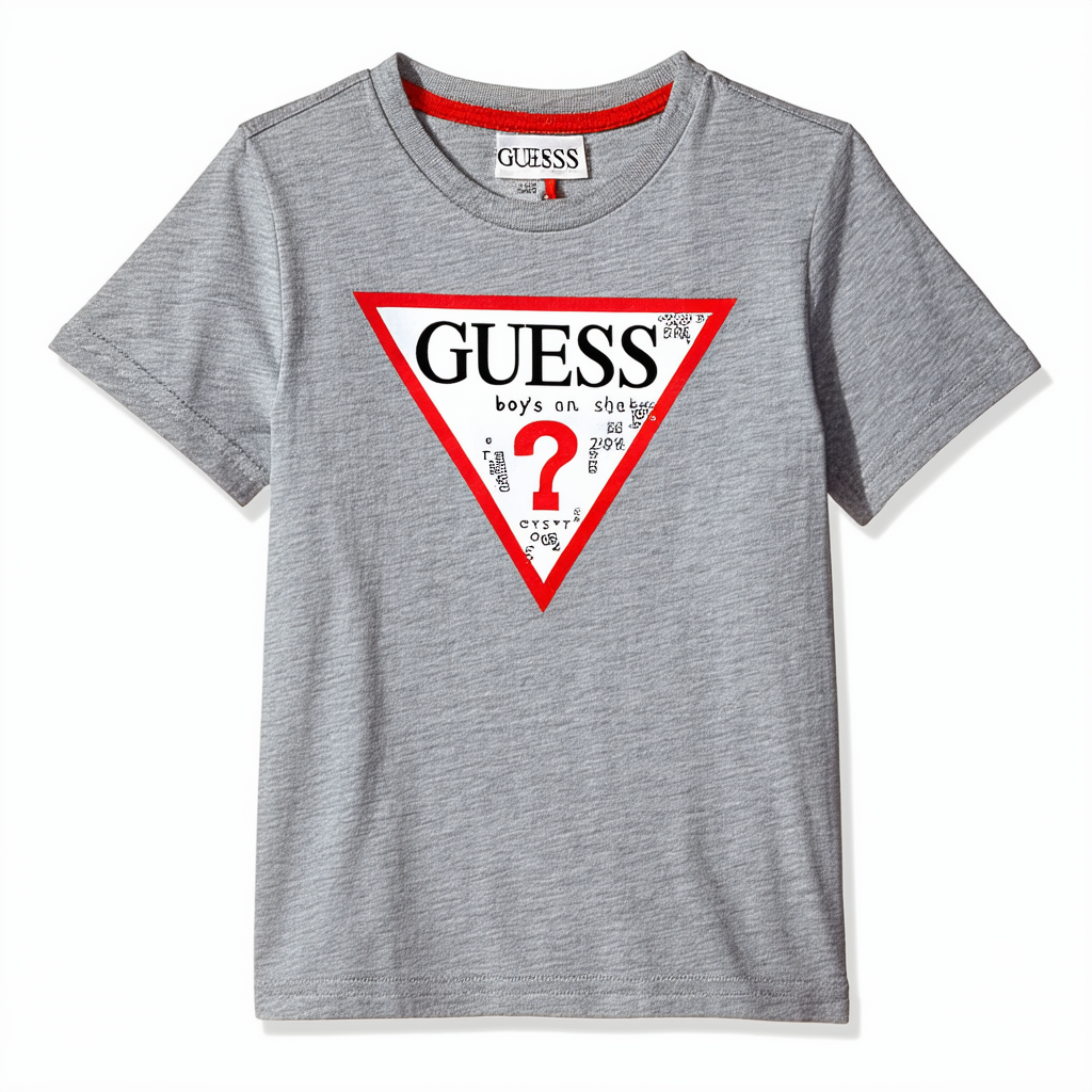 GUESS Boys' Short Sleeve Classic Triangle Logo T-Shirt