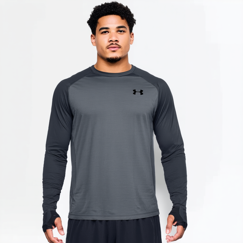 Under Armour UA Whisperlight Long Sleeve Black/Black/Tonal LG (US 12-14)