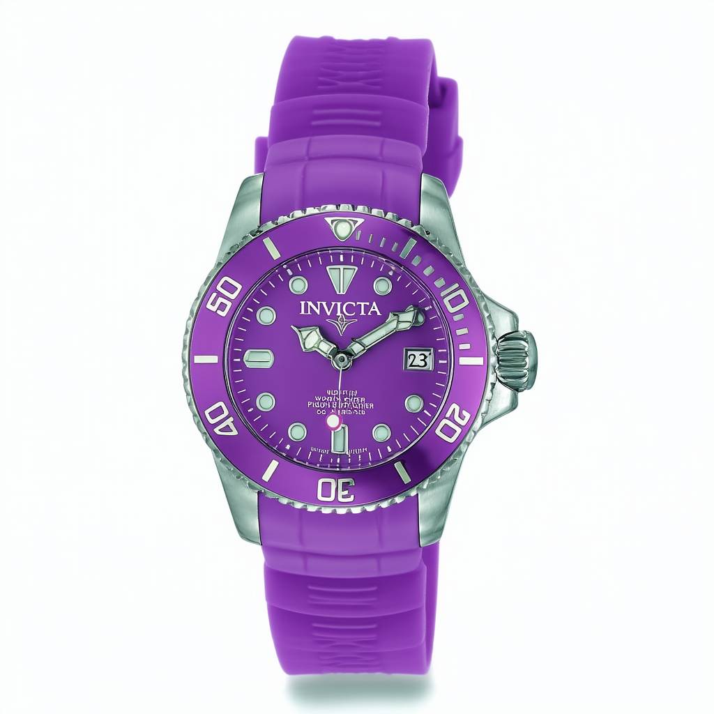Invicta Women's 12815 Pro Diver Purple Dial Watch with Extra Rubber Strap