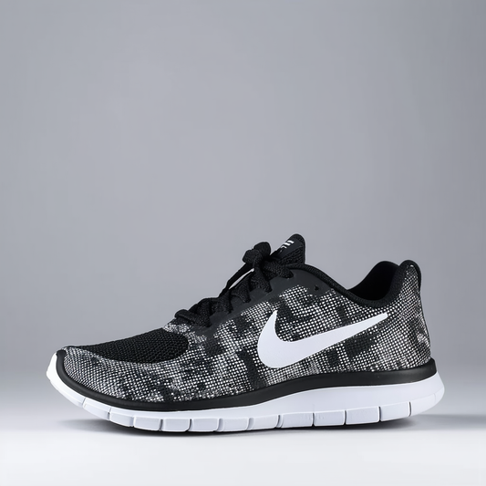 Nike Kids Free 5.0 Print (GS) Black/Mtllc Silver/White/White Running Shoe 6.5 Kids US