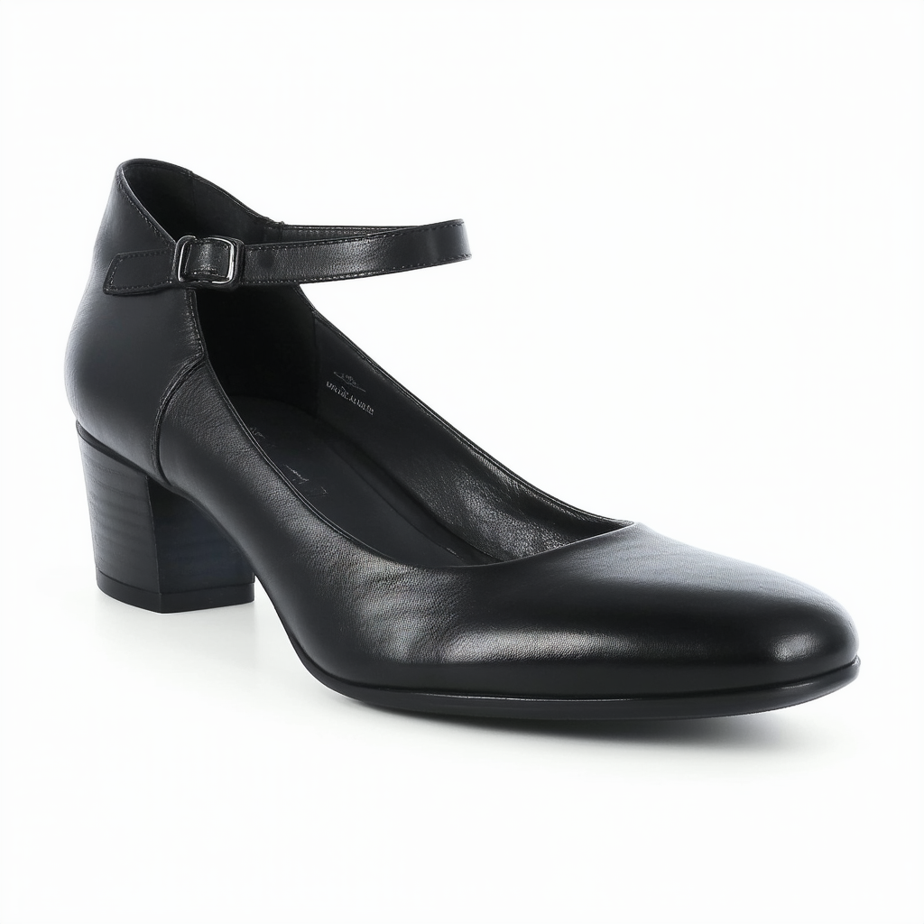 CLARKS Women's Portrait Dec Pump,Black Leather