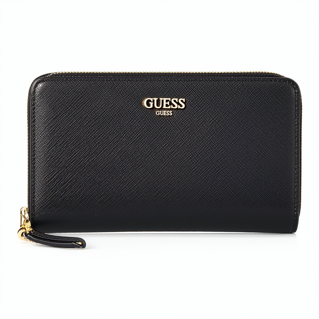 GUESS Cami Large Zip Around Wallet, Black