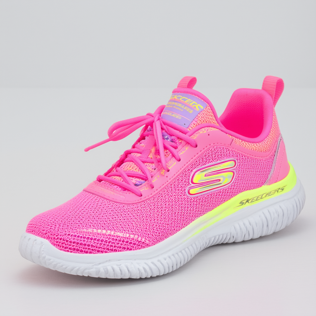 Skechers Glider Deep Space Womens Sneakers Neon Pink/Yellow 8.5