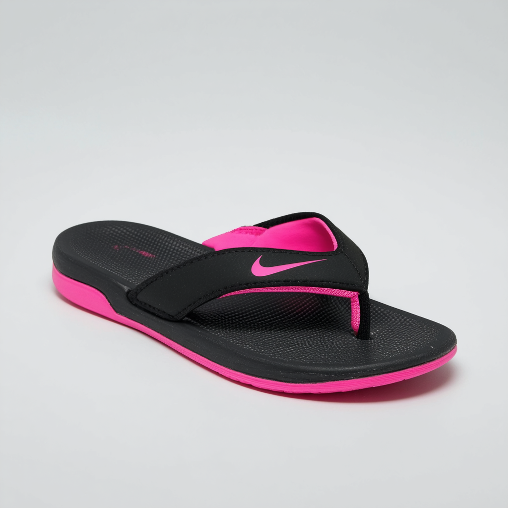 Nike 354925 Women's Comfort Thong - Black/Vivid Pink Size 10