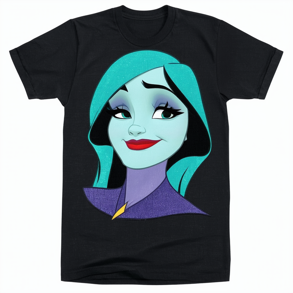 Disney Villains Sea Witch Young Men's Short Sleeve Tee Shirt, Black, Small