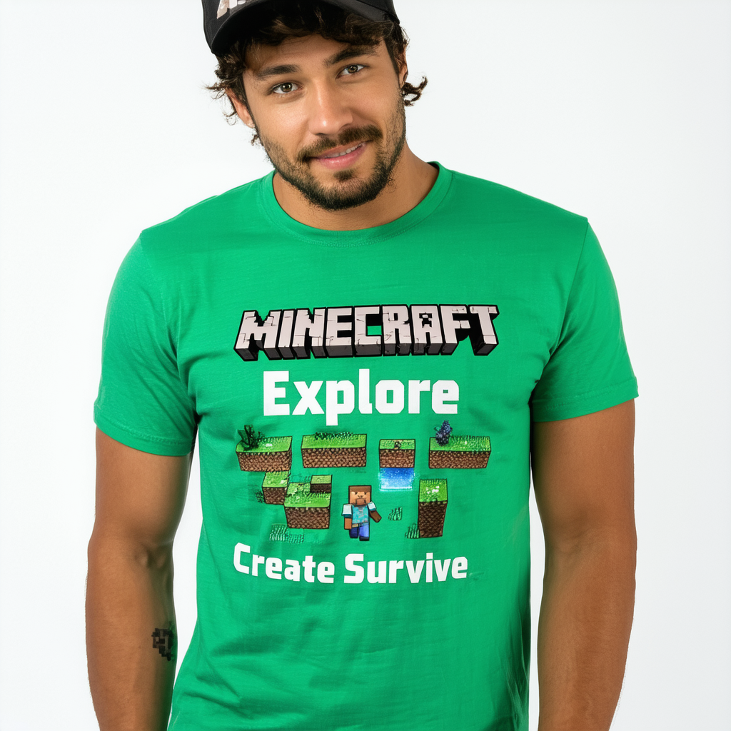 Minecraft Explore Create Survive Men's T-Shirt-Large