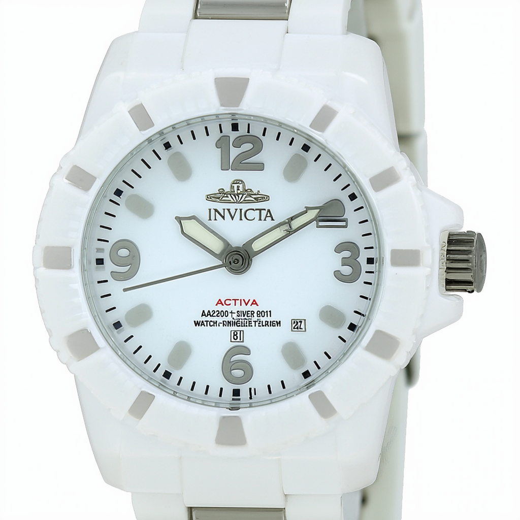 Activa By Invicta Unisex AA200-001 Silver Dial White Plastic Watch