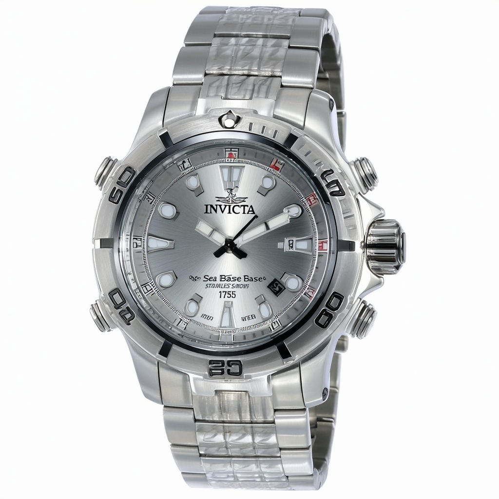 Invicta Men's 'Sea Base' Stainless Steel Automatic Watch, Color:Silver-Toned (Model: 17956)