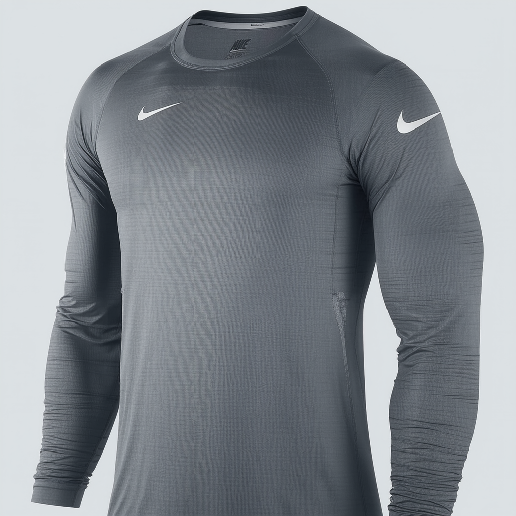 Nike Pro Combat 2.0 Mens Long Sleeve Dri-Fit Shirt Gray Size XL