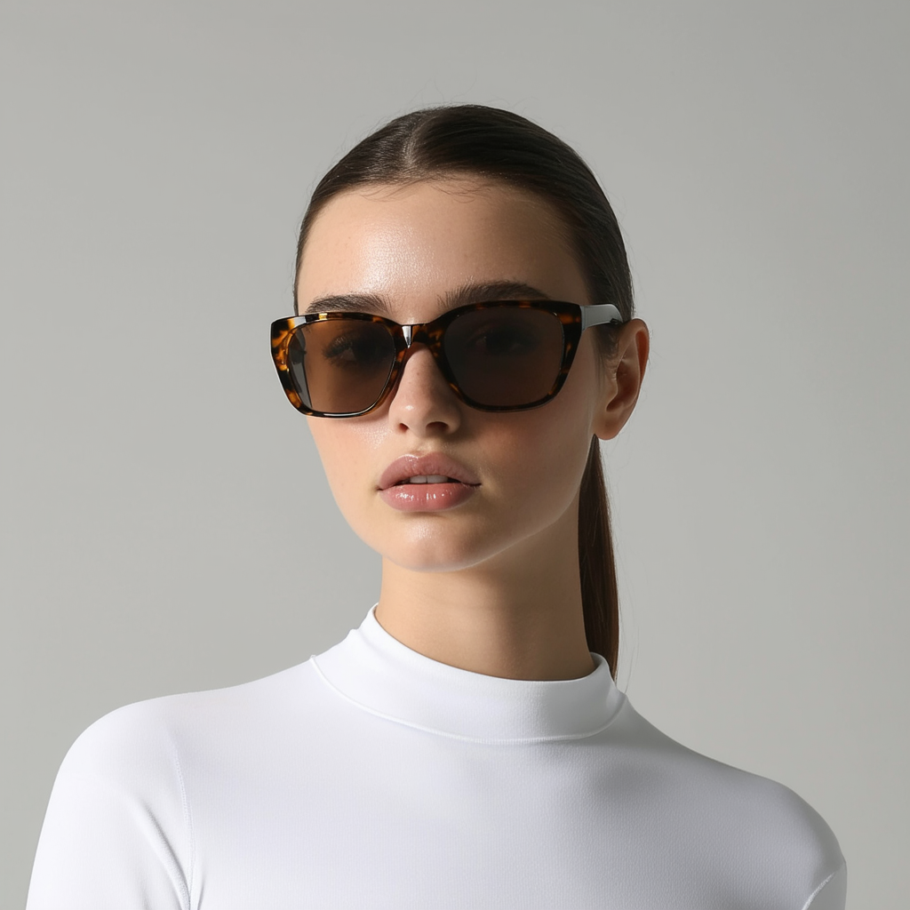 Nike Women's Minx Rectangular Sunglasses, Tortoise/Brown Lens, 59 mm