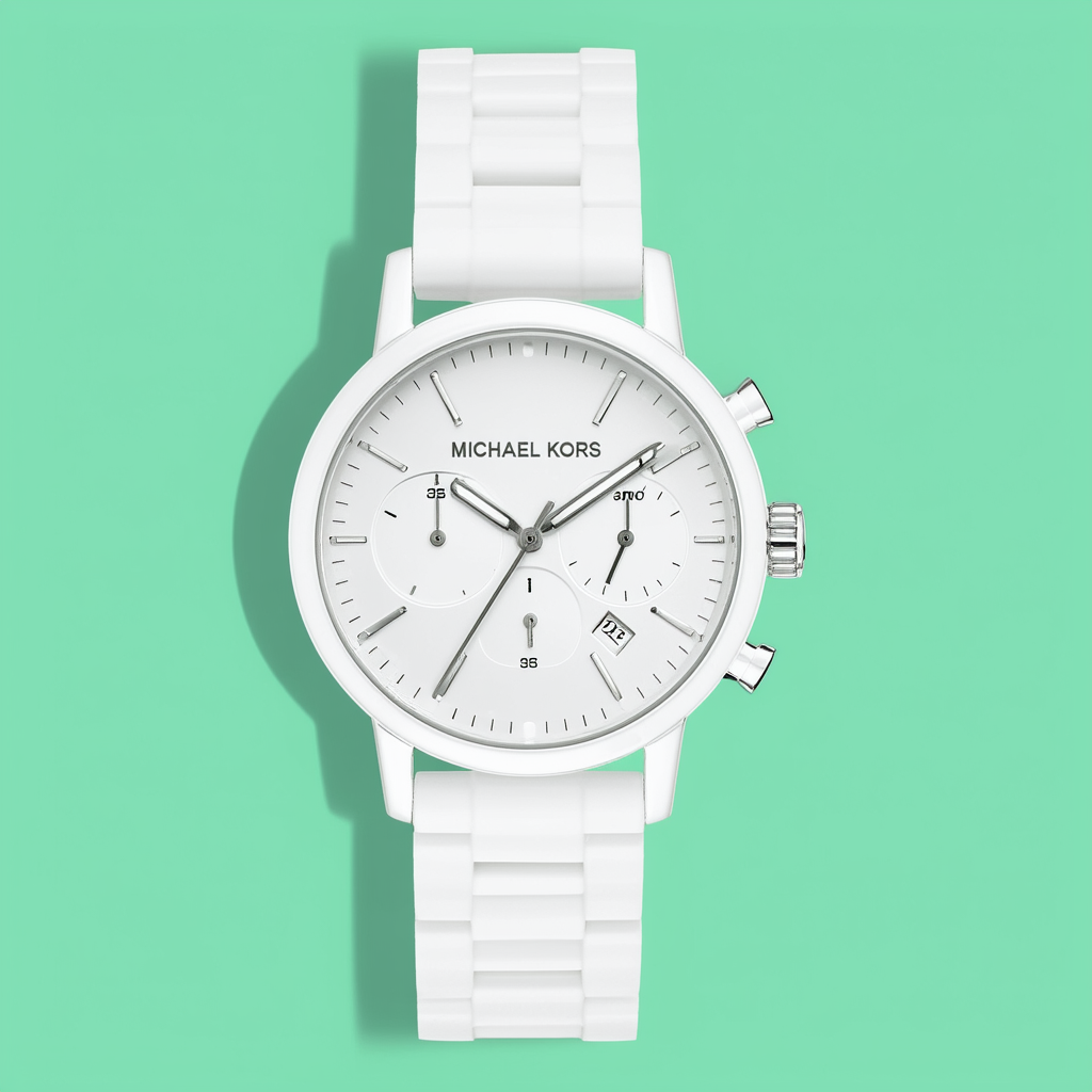 Michael Kors MK2829 Charley Three-Hand White Dial White Silicone Band Women's Watch