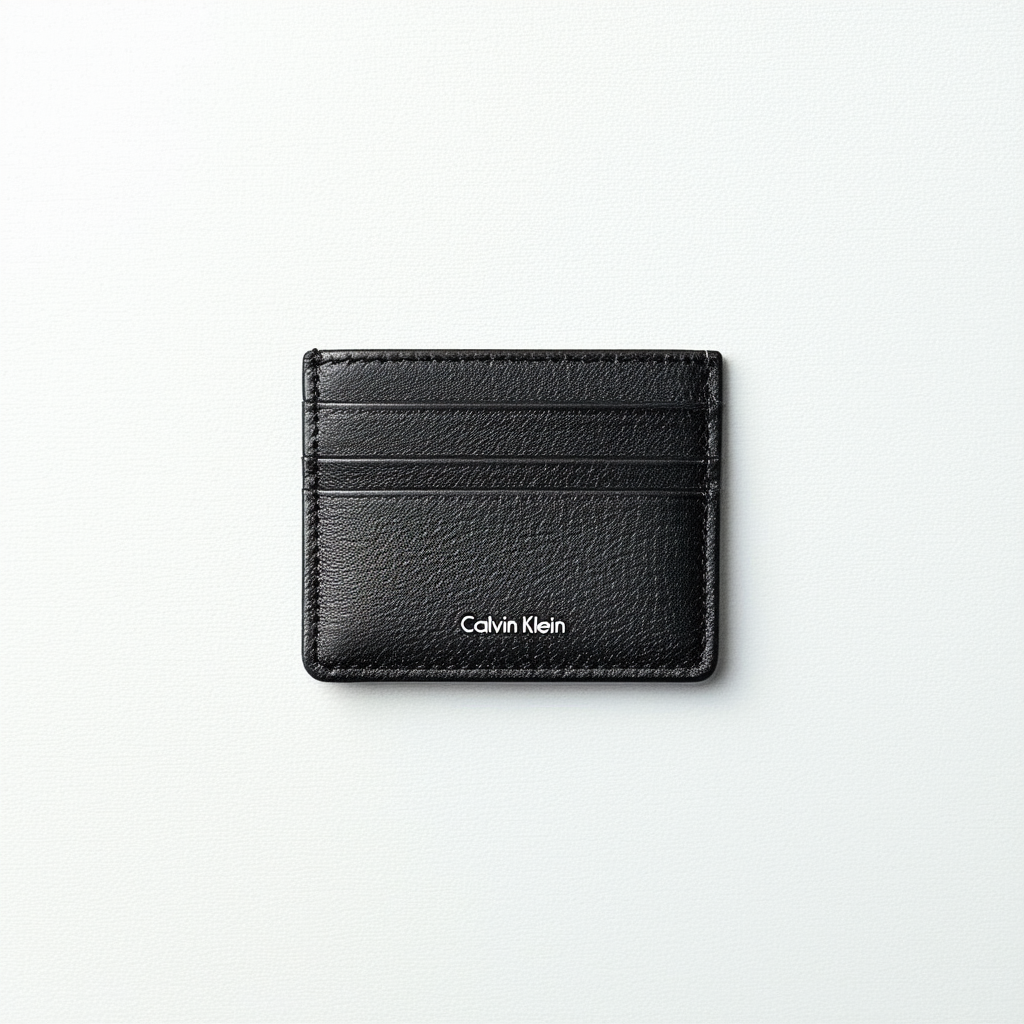 Calvin Klein Pebble Leather Cardholder, Men’s Wallet, Black, 1x8x10 cm (B x H T)
