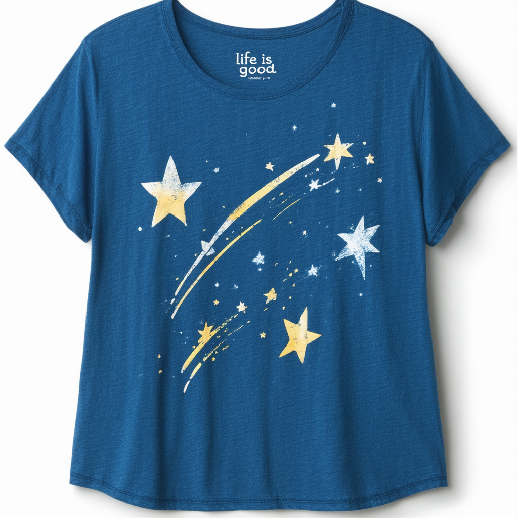 Life is Good Womens Breezy Tee Shooting Stars