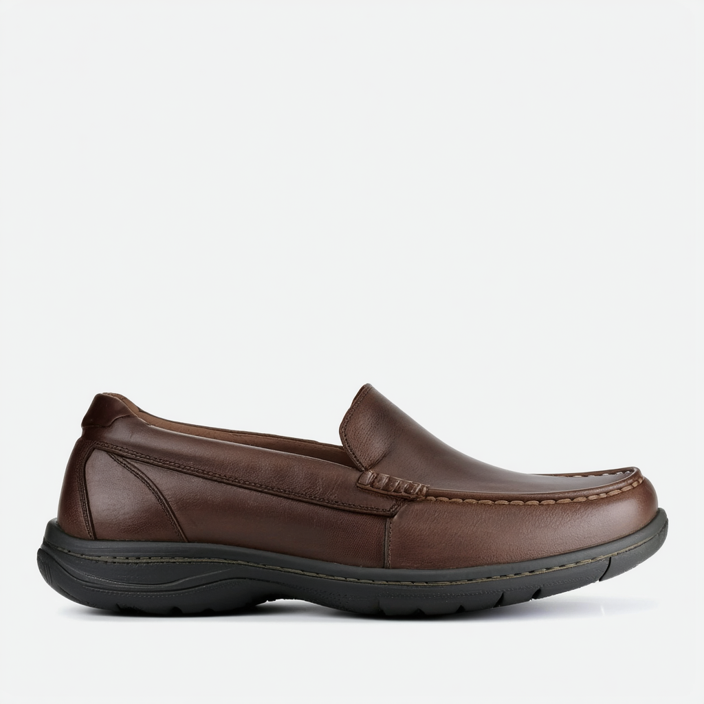 ECCO Men's Helsinki Bike Toe Slip On Loafer, Coffee, 41 EU/7-7.5 M US