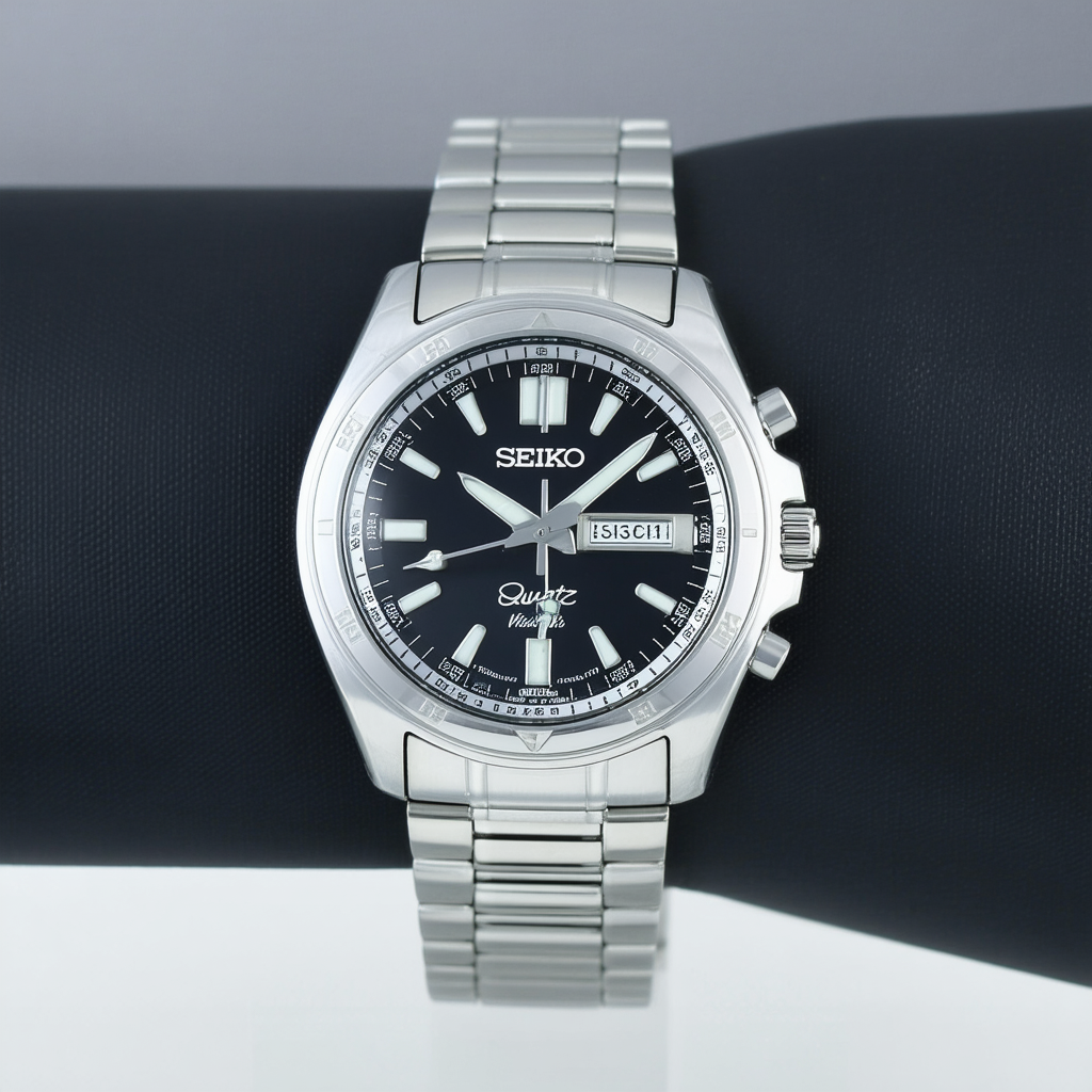 SEIKO Mens Analogue Quartz Watch with Stainless Steel Strap SNQ159P1, Bracelet
