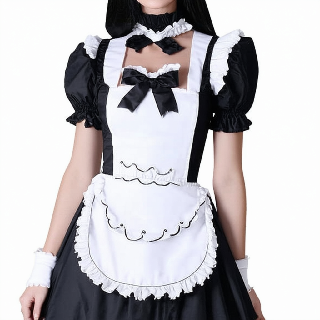 Delicious Maid For Love Costume, Black/White, Large