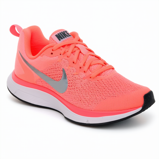 Nike Girls Dual Fusion Run 3 GS Running Shoes Bright Mango Silver 654143 800
