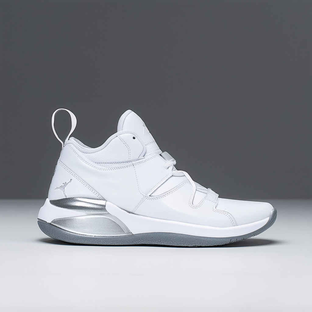 Nike Jordan Mens Jordan Hydro 5 White/Metallic Silver/Cl Grey Sandal 8 Men US