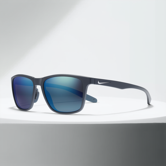 Nike Dex R Sunglasses, EV0201-013, Gunmetal Flexon Frame/Grey Lenses with Ice-Blue Flash