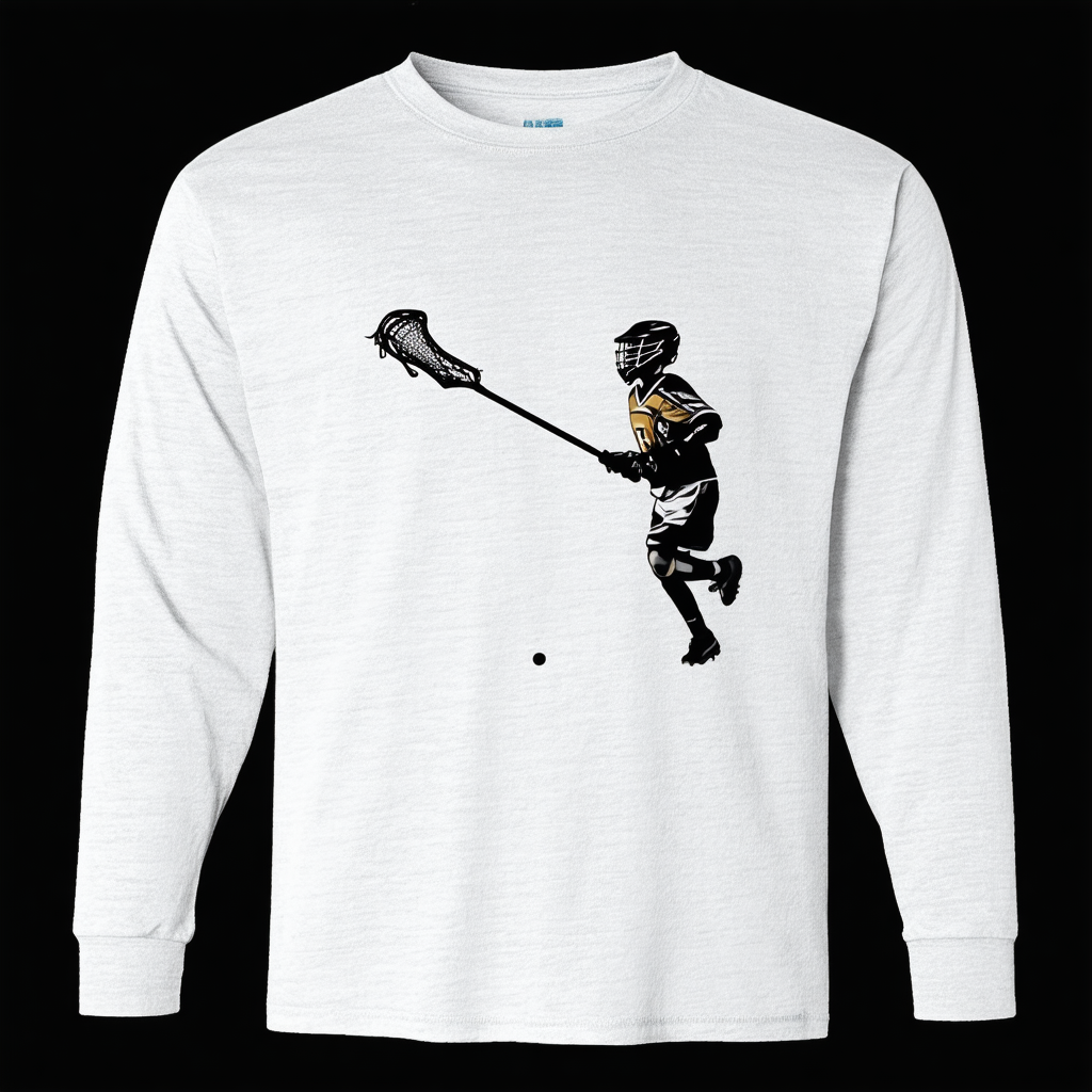 Threadrock Big Boys' Lacrosse Player Boy Youth Long Sleeve T-Shirt