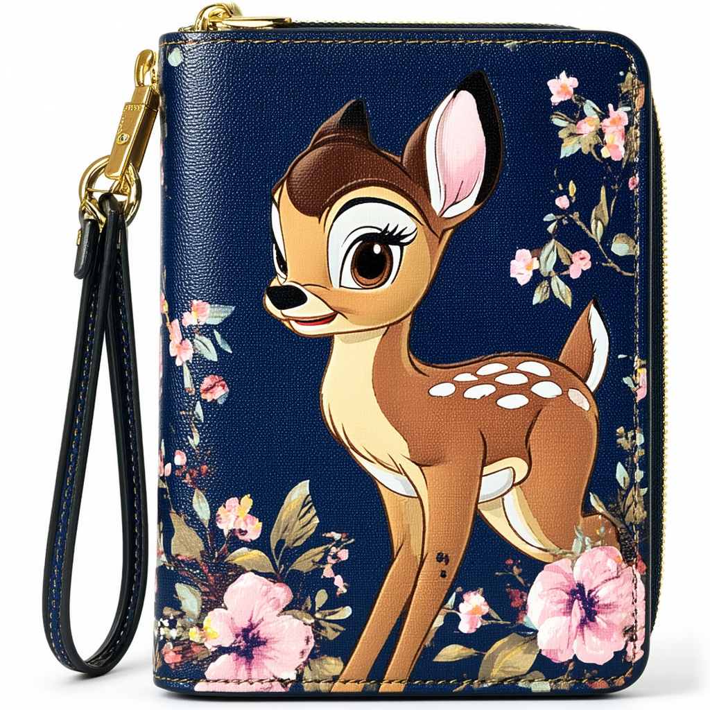 Loungefly x Disney Bambi Navy Floral Zip-Around Wallet
