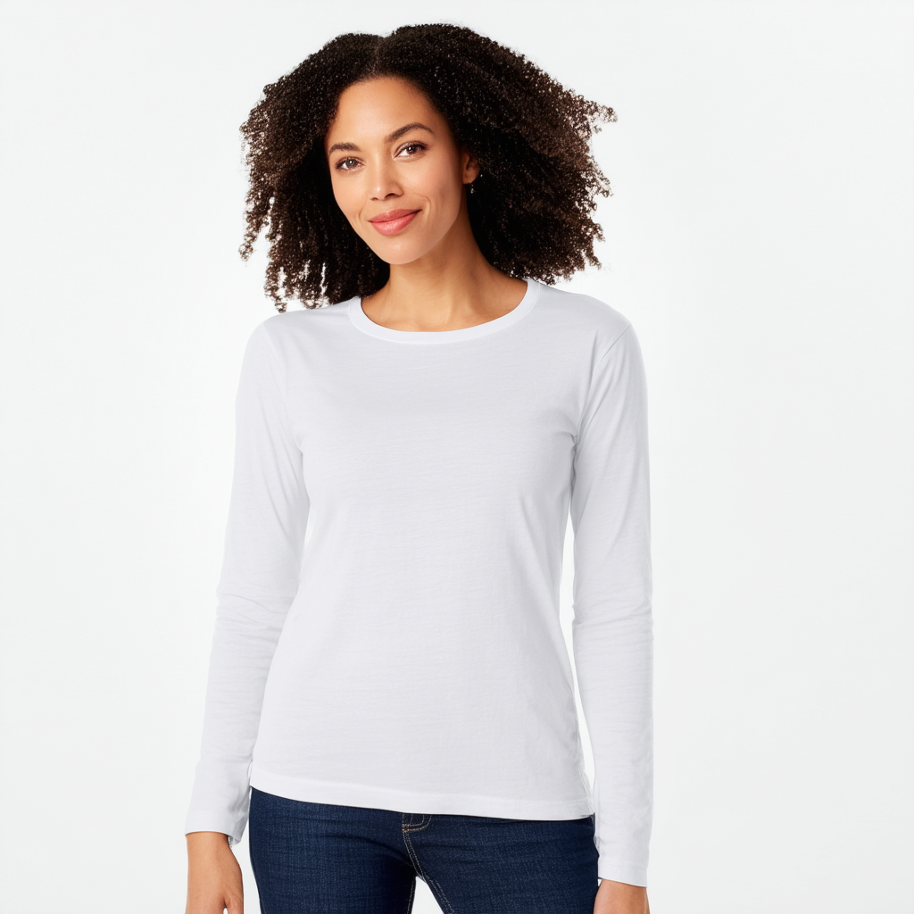 Hanes Womens Long Sleeve Scoopneck T-Shirt (S04LS)